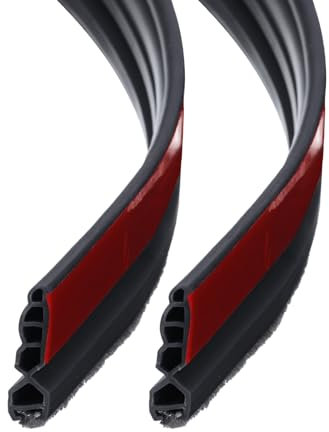 QUARKZMAN 2pz Ferma Spifferi Porta, Spazzata Autoadesiva per Parte Inferiore Porta con Spazzola per Tenere Fuori Freddo, Guarnizione Inferiore Porta Serratura Rumore (3ft, Nero)