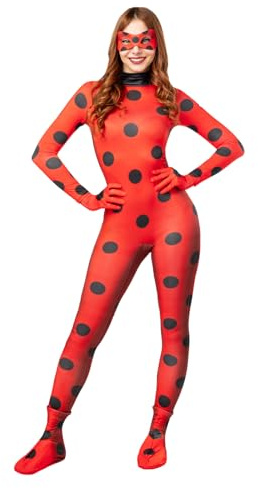 Funidelia Offizielles Miraculous Ladybug Kostüm für Damen, Enthält Overall, Handschuhe, Maske und Stiefelüberzüge - Outfit für Erwachsene für Partys, Karneval und Halloween