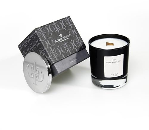 Thara Concept Rose Oud Luxury Vegan Cocosoy Aromatherapy Candle -55 hr+ Burn Time- 240 G