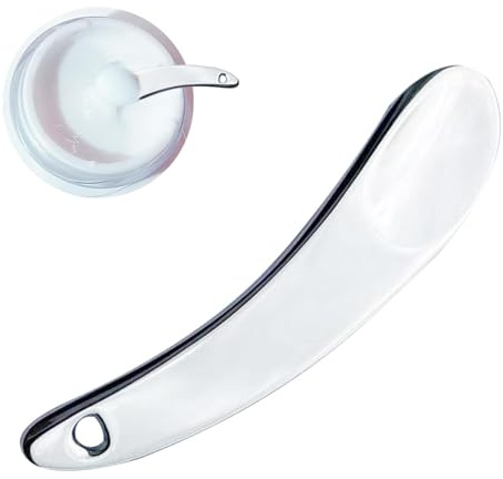 Spatola cosmetica, spatola per trucco | Spatola per la cura della pelle riutilizzabile a forma di cucchiaio da denti - Cucchiaio per crema in lega di zinco ecologico per lozione, uso crema per