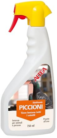 Altea Borne de pigeon, répulsif à pigeons longue durée, non nocif pour les humains et les animaux domestiques, éloigne les pigeons et les mouettes, spray prêt à l'emploi 750 ml