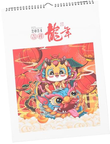 EXCEART 2024 calendrier chinois lunar calendar wall decoration décoration mural house calendrier mural numérique suspendu délicat papier suspendu