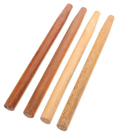 HYTROVE 4 Pcs Hardwood Wooden Handles for Garden Tools 40cm Red Wood Replacement Handles for Axes Hoes Shovels and Sickles for Outdoor Gardening