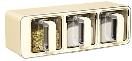 Juego de cajas for condimentos pared, estante for especias, azucarero, salero, almacenamiento(Beige)