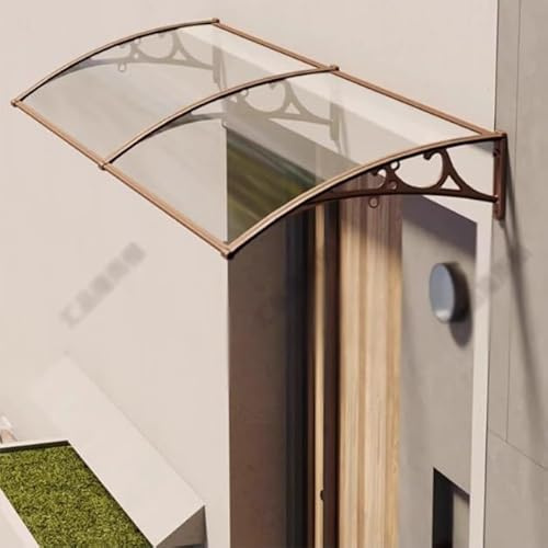 Dörrmarkis i polykarbonat – enkel montering rektangulär entré baldakin för regn snö och solskydd – utomhus uteplats däckskydd (B 60 x 300 cm)