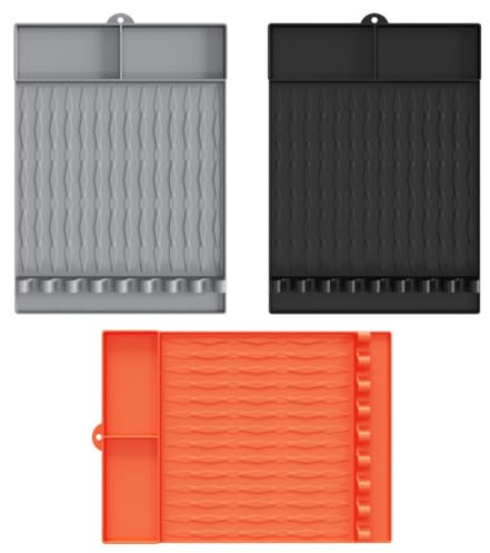 FUANA Tapis de barbecue en silicone pour Weber, résistant à la chaleur, antidérapant, organisateur d'outils de barbecue avec tapis anti-goutte, 42,5 x 29,8 cm, compatible avec les barbecues à charbon