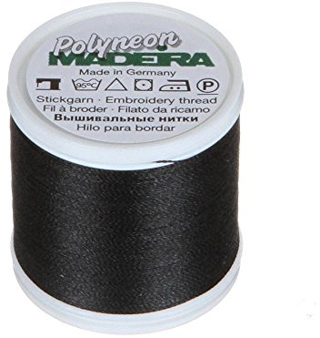 Madeira 9845-1641 2-lagiges Polyneon-Polyester-Stickgarn, 40 wt/135d 440 yd, blau schwarz