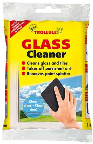 TROLLULL glasintensivrengöring, rostfri stålull som inte repar, fönsterrengöring, rengör fönster, glas, kakel och klinkers, både väggar och golv, 1 st.