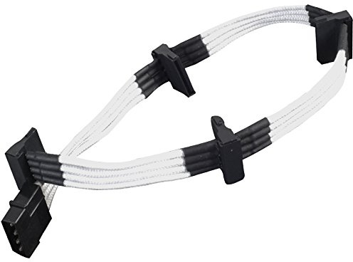 SilverStone SST-PP07-BTSW - Netzteilverlängerungskabel 30cm Molex auf 4x SATA, weiss