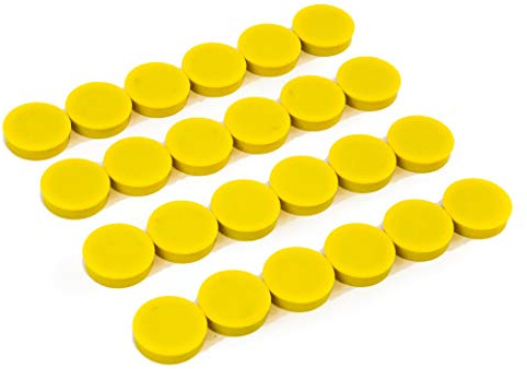 Round Fridge Magnets, Button Shaped, Small Colorful Magnetic Discs for Kitchen, Cabinet or Classroom, Perfect Whiteboard Supplies for Teachers - 24 Bullseye Office
