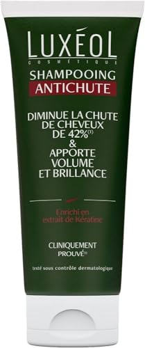 LUXÉOL - Shampooing Antichute - Volume & Brillance - Diminue La Chute De Cheveux - Soin Cheveux Enrichi En Extrait De Kératine - Fabriqué en Europe - 200ml