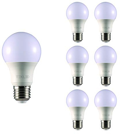 TEKLED® A60 LED Bulbs | E27 Edison Screw | Energy Saving 10W Light Bulb 70W Incandescent Bulb Equivalent | 2700K 765LM NONDIMMABLE | 6-Pack | Warm White