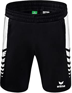 Erima Herren Six Wings Kurze Short (1152218), schwarz/weiß, L
