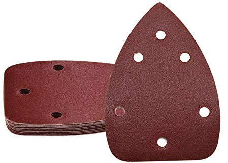 25 pezzi 140x100mm Carta vetrata per levigatrice triangolare 6 fori Gancio e amp; Loop Mouse Detail Disco abrasivo Strumenti abrasivi per levigatrice lucidatrice, grana 180, h