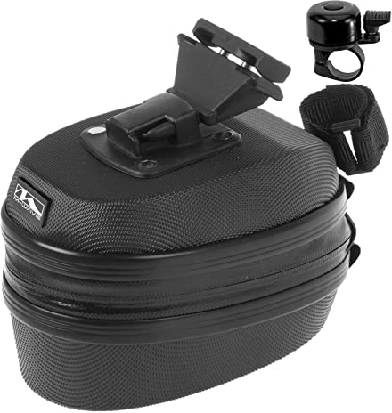 M-Wave Tilburg HC-L ABS-Hartschalen Satteltasche Fahrradtasche Clip-On inkl. Fahrradklingel