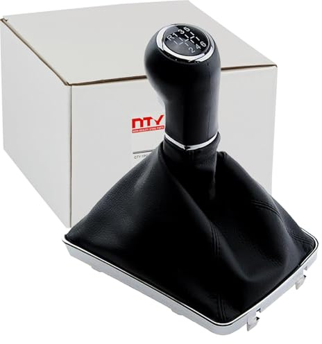 NTY 6-Gang Schaltknauf Schalt-Sack Manschette Schwarz Chrom passend für Astra H