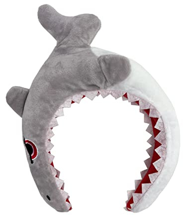 Oblique Unique® Haarreifen Hai Kopf Plüsch Fisch Haarreif für Fasching Karneval Motto Party Kostüm Accessoires