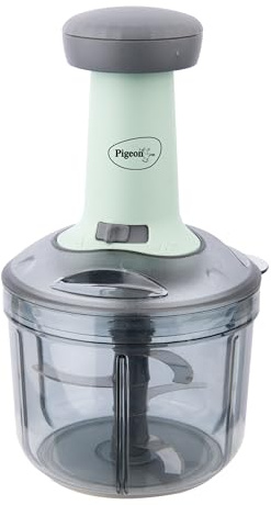 Pigeon Picadora de prensa manual de 900 ml, con 3 cuchillas para cortar verduras y frutas sin esfuerzo