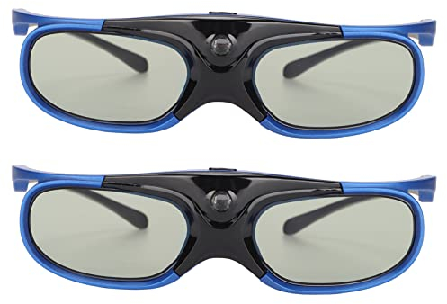 Leapiture Lunettes 3D 144Hz DLP Link Lunettes 3D Lunettes à Obturateur Actif 3D Rechargeables pour Tous Les Projecteurs 3D DLP Link