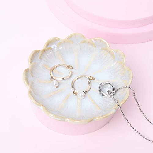 Nideen Cuenco de cerámica para joyas (blanco)