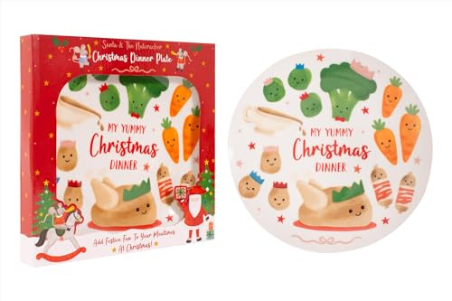 RSW Assiettes de table en porcelaine sur le thème de Noël pour enfants, motif Père Noël, casse-noisette, personnages de Noël festifs pour enfants