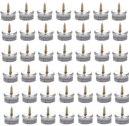 Zocipro 42Pcs Felt Glide Screws, 22mm Diameter Felt Pads for Furniture Feet, Round Chair Leg pads Nail-on Slider Pads for Wooden Furniture Stools Table Leg Feet