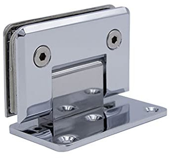 Scharniere für rahmenlose Duschtüren, 55 * 90 mm 304 Edelstahl-Glastürscharnier rechtwinklig abgeschrägte Kante 90 Grad einseitige Glastürklemme Hotel-Duschraum-Hardware (Farbe: 304 Edelstahl poliert)