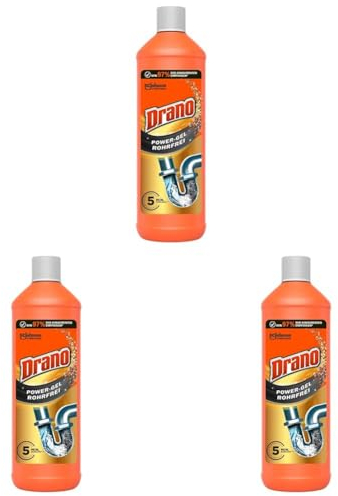 Drano Power Gel Rohrfrei Abflussreiniger, Rohrreiniger, für Küche & Bad, entfernt Verstopfungen, 3er Pack (1 x 1000 ml)