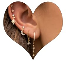 Petite Boucles d'oreilles Femme Or Creoles Boucles d'oreilles Rondes Zirconium Cubique Plaqué Or 14K Boucles d'Oreilles Hypoallergénique Huggie Cartilage Piercing Oreille Multiple