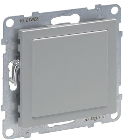 LEGRAND, SEANO Blindabdeckung zur Verwendung von Einsätzen des Schalterprogramms Mosaic, Mosaic-Adapter, Abdeckplatte, Schalterblende, Farbe: Aluminium lackiert, 765701