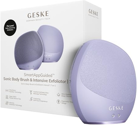 GESKE Sonic Body Brush & Intensive Exfoliator 7in1 |Körperreinigungs-Bürste | Elektrische Körperreinigungsbürste und Intensivpeeling | SmartSonic Pulsation für die Tiefenreinigung