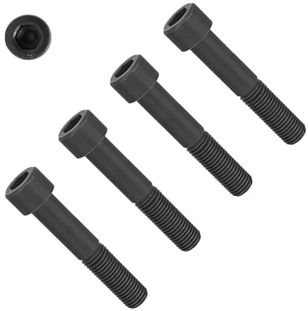 TERF® Lot de 4 vis à métaux à tête hexagonale M10 x 110 mm Noir Haute résistance Grade 12.9 Vis à métaux M10 (10 mm) x 110 mm Clé Allen Boulons à six pans creux