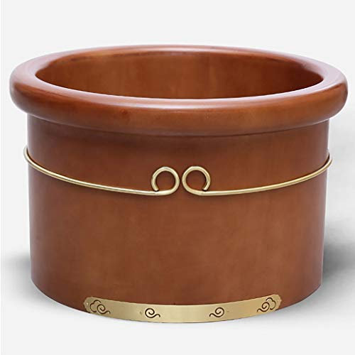 GSKDBCC Baño de Pies de Barril de Madera Cubo de Madera para Pedicura, Bañera de Pies para Remojar Pies, Bañera de Pies, Bañera de Pies Jacuzzi, Piscina para Adultos (Color: Marrón, Tamaño: No) Regalo