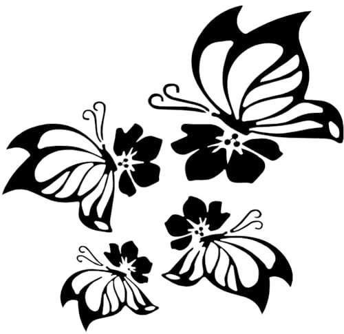 GORGECRAFT 10 ark reflekterande stötfångare dekal PET vattentät klistermärke fjäril hibiskusblommor hawaiianska bildekaler set kvinnor bil backspegel klistermärken för bil lastbil SUV väggkonst laptop