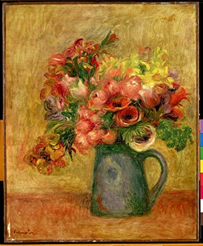 ENYLUFUT Célèbre Imprimé sur Toile Peinture d'art Murale Pichet de fleurs de Pierre Auguste Renoir Affiche Imprimé Pour la Décoration Murale 60x90cm