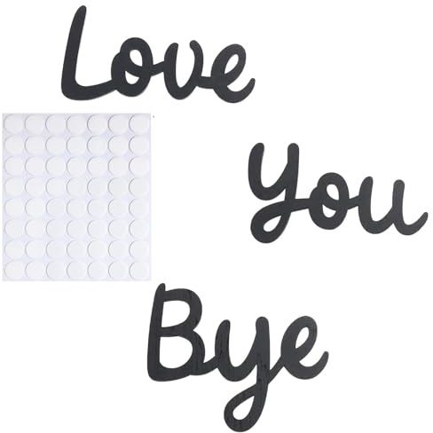 Love You Bye Above Door Sign, Wood Love You Bye Sign, Love You Bye Door Signs Home Decor Express Love for Your Family Lovers, Double Sided Sticky Dots Modern Simplicity Decoration Gifts (Black)