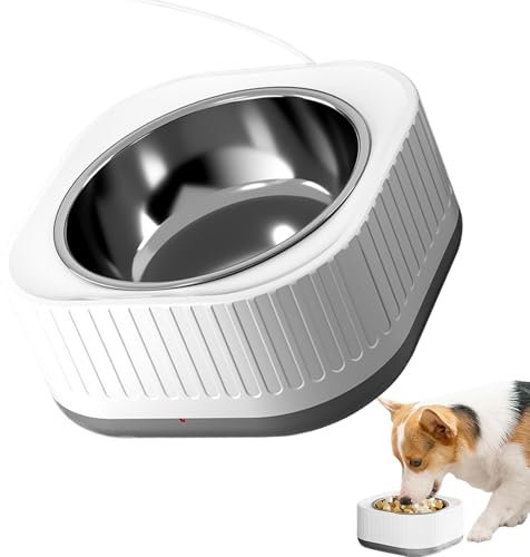 Lunaobrik Beheizter Wassernapf für Haustiere, beheizte Katzenschüssel | 35 – 40 ℃ Thermostat-Heizung für Hunde und Hunde, Wasser mit abnehmbarer Schüssel, Haustier bei kaltem Wetter bei kaltem Wetter
