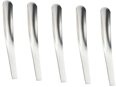 VERDANVERSE Cucharas para Huevos Cucharillas Planas Antideslizantes 5 Piezas Mini de Acero Inoxidable Pulido para Café Té Postre Hogar Restaurante
