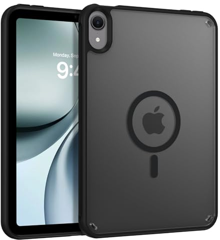 BENTOBEN Magnetic Case for iPad mini 7 A17 Pro 2024/iPad mini 6 2021 8.3 Inch, Translucent Matte Back Military Grade Protection Lightweight Shockproof Cover for iPad mini 7th/6th Generation, Black