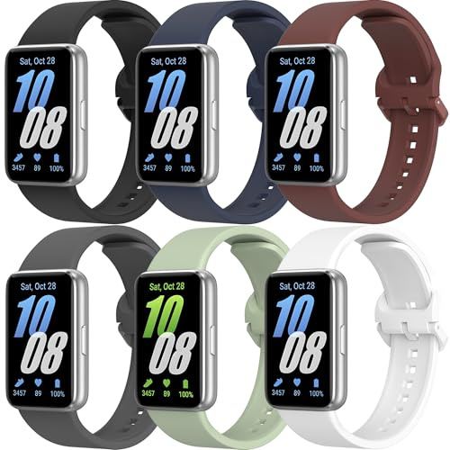 ZGCE 6 Stück Silikon Armbands Kompatibel mit Samsung Galaxy Fit 3 Armband Herren Damen, Wasserdichtes Uhrenarmband Sport Ersatzarmband für Samsung Galaxy Fit 3 SM-R390
