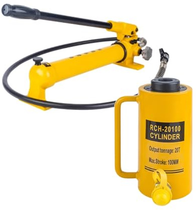 YOPNDFR 20T Hydraulic Jack With CP-700 Hand Pump, Hollow Single-acting Hydraulic Cylinder, Able To Push And Pull(20T-4in Stroke+CP-700 Hand Pump)
