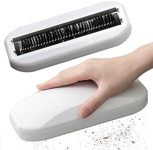 Barredora de migas, 2 piezas de cepillo ergonómico de mano de polipropileno con cerdas de cáscara de nuez, limpieza de migas de ABS para mesa, cama, sofá, alfombras, barredoras de alfombras