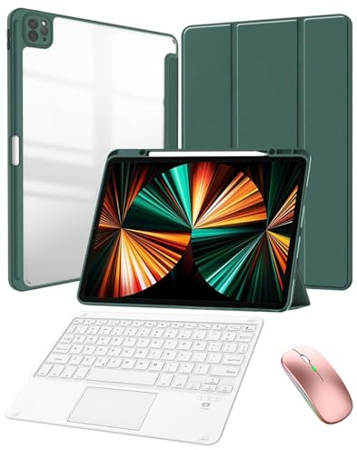 Funda con Teclado para iPad Mini 8,3 Pulgadas (A17 Pro, 2024, 7.ª generación) / Mini 6 (2021, 6.ª generación) con ratón, Teclado Desmontable con Panel táctil y Soporte para lápiz