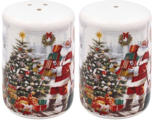 The Leonardo Collection Santa Salt and Pepper Set for Kitchen & Dining | Elegant British Design Salt and Pepper Shakers | Durable Shaker for Home, Restaurants & Table Use