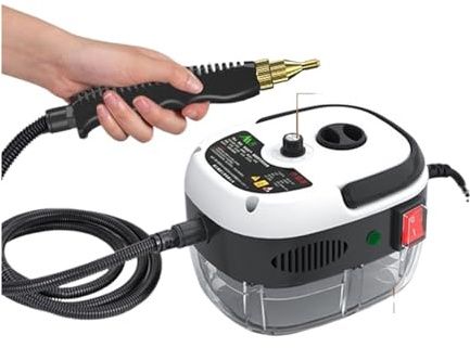 Limpiador a vapor, Limpiadores a de alta presión y alta temperatura de 2500W, limpiador a for aire acondicionado, capó de cocina y coche (tanque de agua)(Rot)