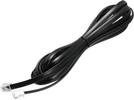 QUARKZMAN 1 Pack Telefonkabel, 9,8ft Telefonkabel RJ12 6P6C Male-to-Male Straight Wired Hörerkabel für Zuhause, Büro, Schwarz