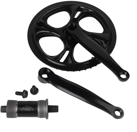 Jonikuper Guarnitura pieghevole 48T per corona da 170 mm con movimento centrale quadrato conico per biciclette a velocità singola e multi-velocità, pedivella in lega (guarnitura + 110 BB)