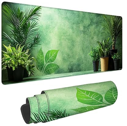 Tapis de Souris Gaming XXL - 1000x500x3mm - Usine Grand Tapis de Clavier Bureau Antidérapant avec Bords Cousus, Vert Grand Mouse Pad Gaming pour Bureau et Maison, améliore la Vitesse -35777