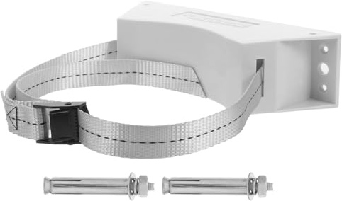 MUSISALY Soporte de Pared para Tanque de Gas 40 Litros en Plástico Gris Correa Ajustable para Cilindros, Soporte Desmontable para Botellas de Oxígeno, Uso Industrial y Científico