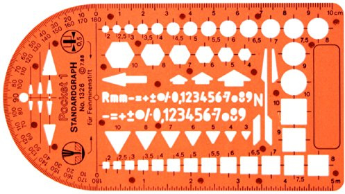 Zeichenschablone für Dreieck-, Rechteck-, Kreis-, Sechseck- und Pfeil-Symbole